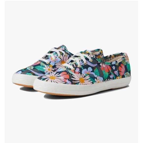 Keds Shoes - Keds x Rifle Paper Champion Dovecote blue floral summer sneakers